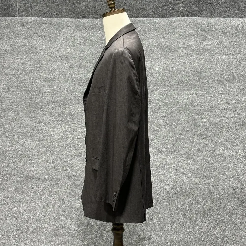 Calvin Klein Blazer Mens 46L Gray 100% Wool 3 Button Notch Lapel Sport Coat